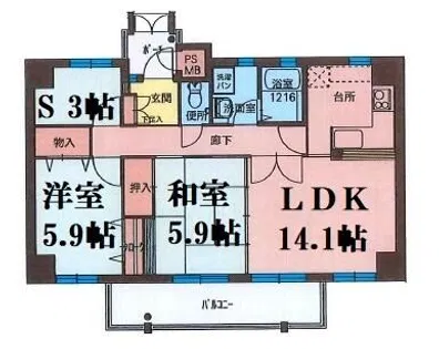 フィールトレイン【5階】の間取り