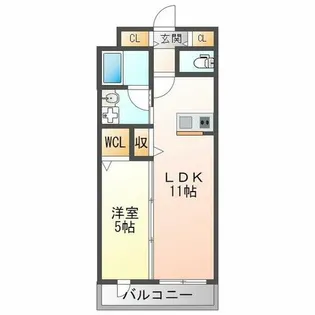 ルアーナ姫島【3階】の間取り