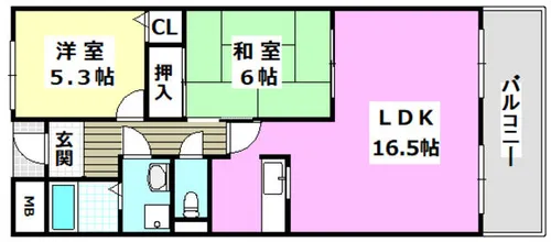 サンリッツ東千里【4階】の間取り