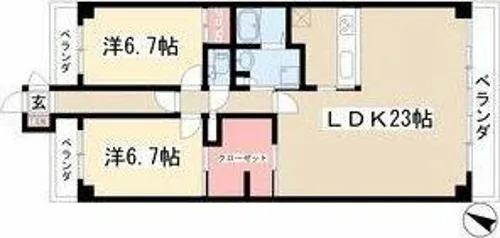 ビラ三秀山中【3階】の間取り