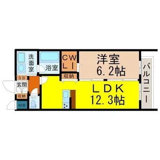 キューブ黄金【3階】の間取り