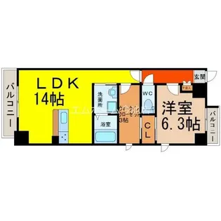 ファインブルーム新栄【4階】の間取り