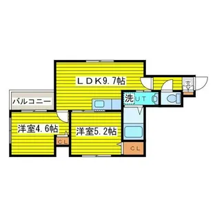 ミ・ピアーチェ環状通【303号室】の間取り