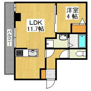 ヴォーヌンク博多駅東【6階】の間取り