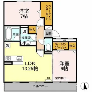 ヴァンベールハヤカワ【2階】の間取り