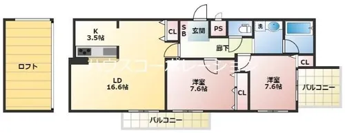 ソレイユ東園田【3階】の間取り