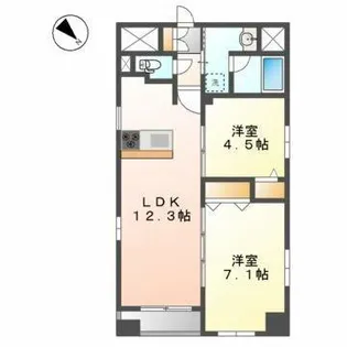 ポルタニグラ千代田【6階】の間取り