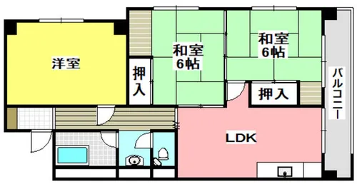 茨木春日丘ハイツ【03号室】の間取り