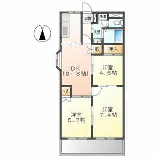 ガーデンコーポANO【105号室】の間取り