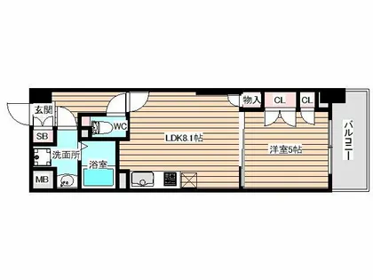 大拓ハイツ22【7階】の間取り