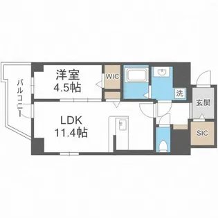 ドゥ バーグ渡辺通【2階】の間取り