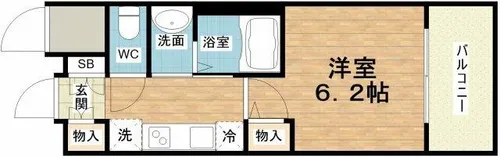 エステムコート難波Ⅶビヨンド【10階】の間取り