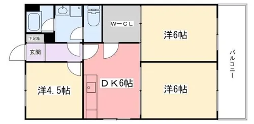 東今宿中村コーポⅡ【5階】の間取り