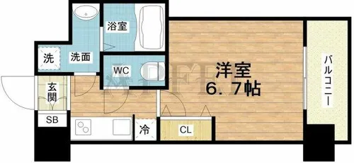 アクアプレイス梅田Ⅲ【2階】の間取り