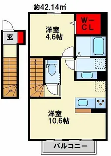 喜宝 Kanda【206号室】の間取り