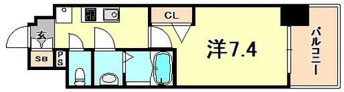 エスライズ神戸三宮山手通壱番館【5階】の間取り