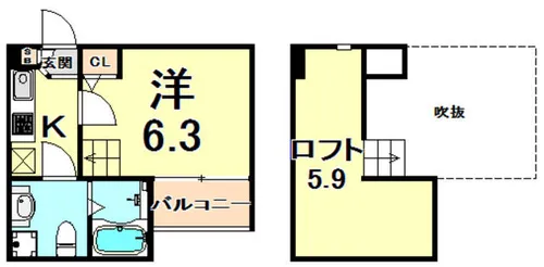 BLOSSOM IMAZU【1階】の間取り
