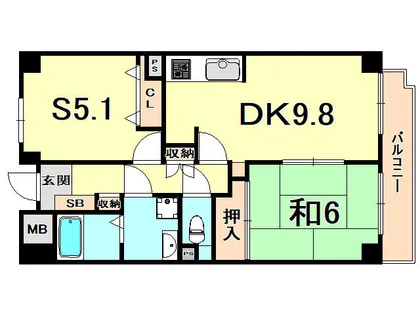 アスプリ西宮【3階】の間取り