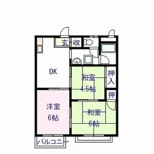 ハイツ山本D【201号室】の間取り