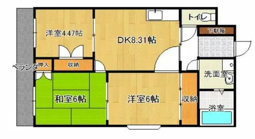 合川ビレッジⅠ【102号室】の間取り
