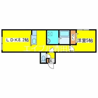 ルミエールサガノⅡ【102号室】の間取り
