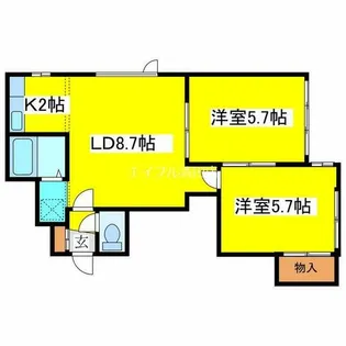 ルミエール伊林【103号室】の間取り