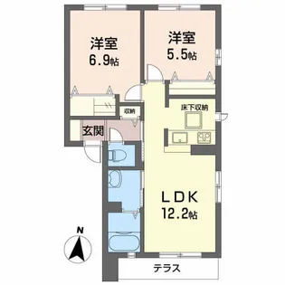シャーメゾンかざぐるま【2階】の間取り
