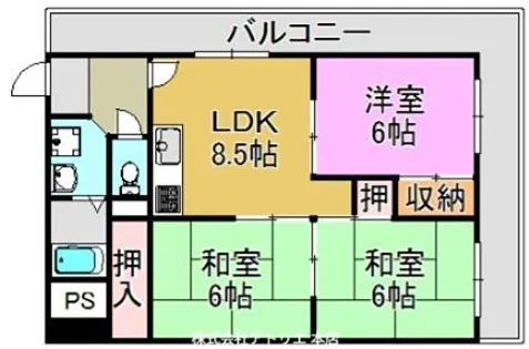 ボラードマンション【5階】の間取り