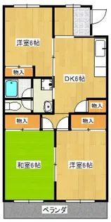 コーポ上町B棟【2階】の間取り