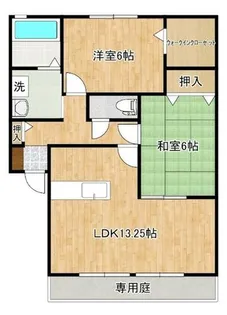 セジュール紫苑B棟【105号室】の間取り