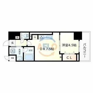 リュエルうめきた【2階】の間取り