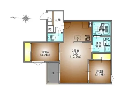 REGALEST WOOD TERRACE JOSHIN【2階】の間取り