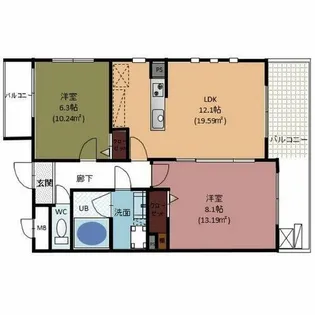 プレミアコート星ヶ丘【3階】の間取り