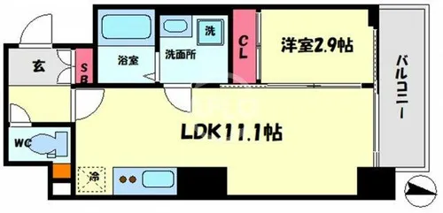 M COURT新町【8階】の間取り