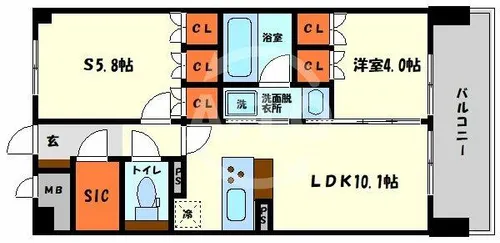 リフレ天満橋【4階】の間取り