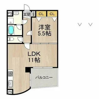 フェルザ今宮戎【7階】の間取り