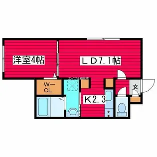 Aster月寒西【205号室】の間取り