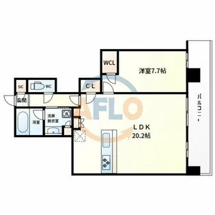 ヴィークタワー南堀江【15階】の間取り