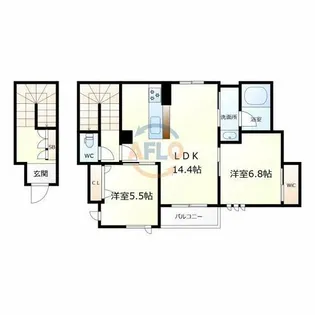 シャーメゾン堂ヶ芝【2階】の間取り