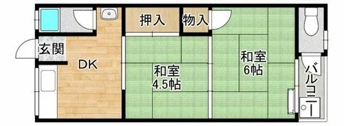 大阪府箕面市坊島1丁目【アパート】の間取り
