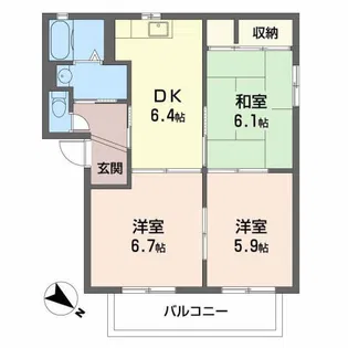 バリュージュ新家A【1階】の間取り