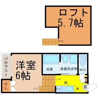 ハーモニーテラス木之免町Ⅱ【2階】の間取り