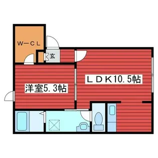 パール・ウェストC【201号室】の間取り