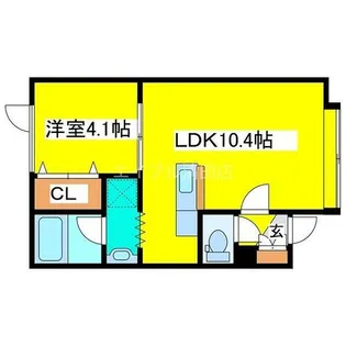 第2フジハイム【1B号室】の間取り