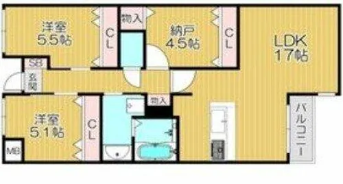 GRANDSTEADY桜の町【1階】の間取り