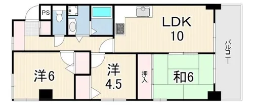 エルネスト甲南山手【1階】の間取り