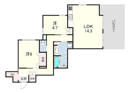 LALABREZZA芦屋翠ヶ丘【1階】の間取り