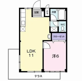 リベラ錦ヶ丘【1階】の間取り