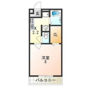 大阪府大阪市東住吉区湯里2丁目【アパート】の間取り