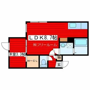 ティーズビレッジ【2階】の間取り
